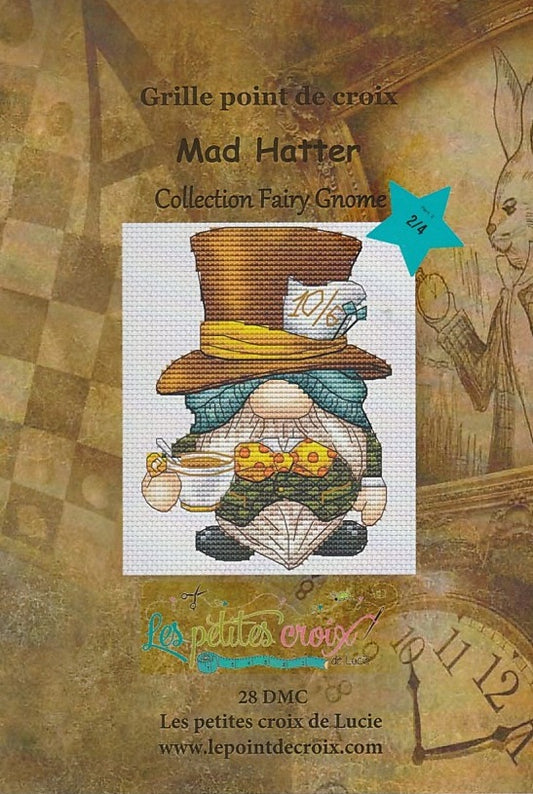 Les Petites croix de Lucie Mad Hatter Alice in Wonderland cross stitch pattern