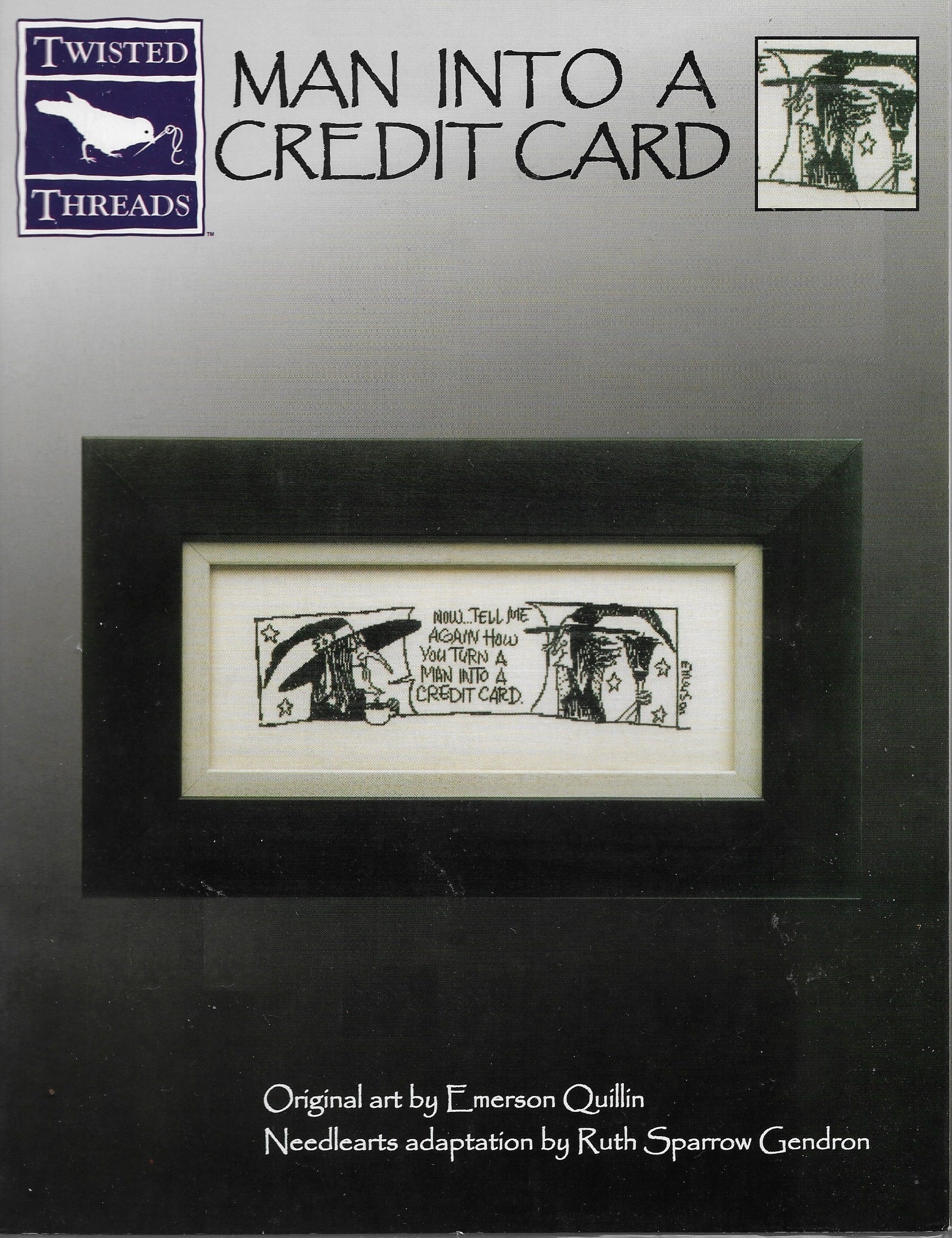 Twisted Threads Man into a credit card cross stitch pattern
