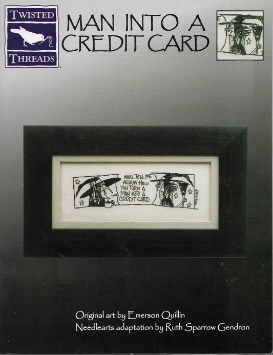 Twisted Threads Man into a credit card cross stitch pattern
