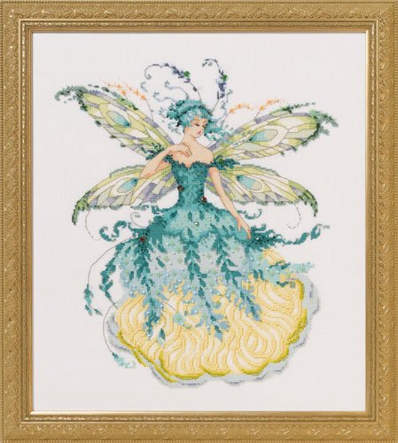 Mirabilia March Aquamarine Fairy MD139 victorian pixies cross stitch