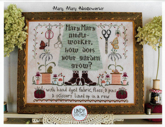 Lindy Stitches Mary, Mary Needleworker cross stitch pattern