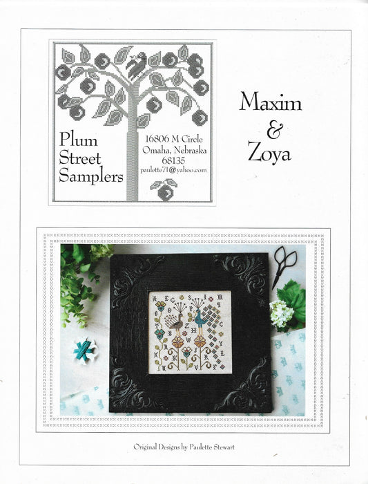 Plum Street Maxim & Zoya cross stitch pattern