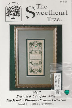 Sweetheart Tree May Emerald & Lily of the Valley cross stitch pattern