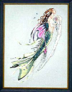 Mirabilia Mermaid of the Pearls MD26 victorian mermaid cross stitch pattern