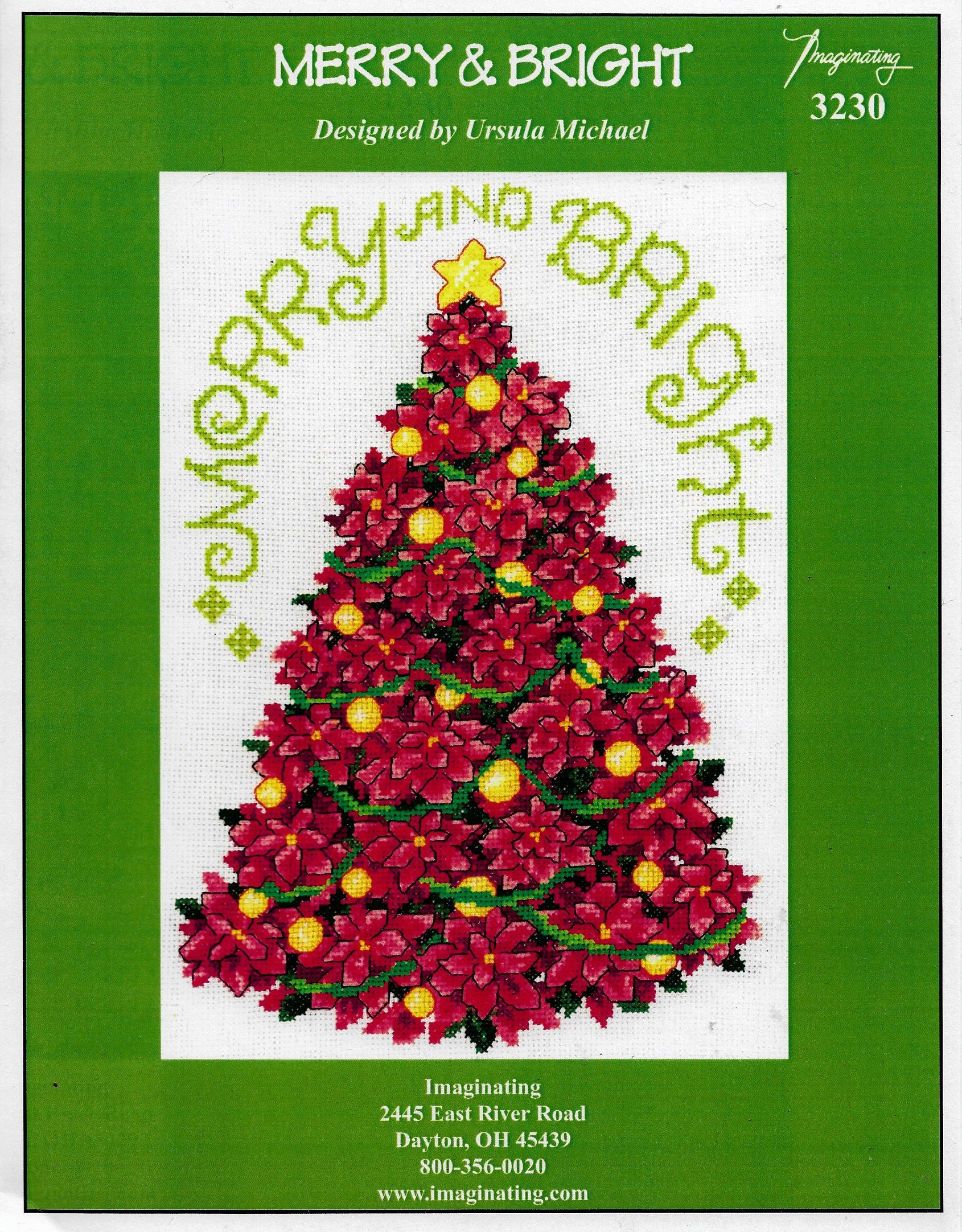 Imaginating Merry & Bright Christmas Tree cross stitch pattern