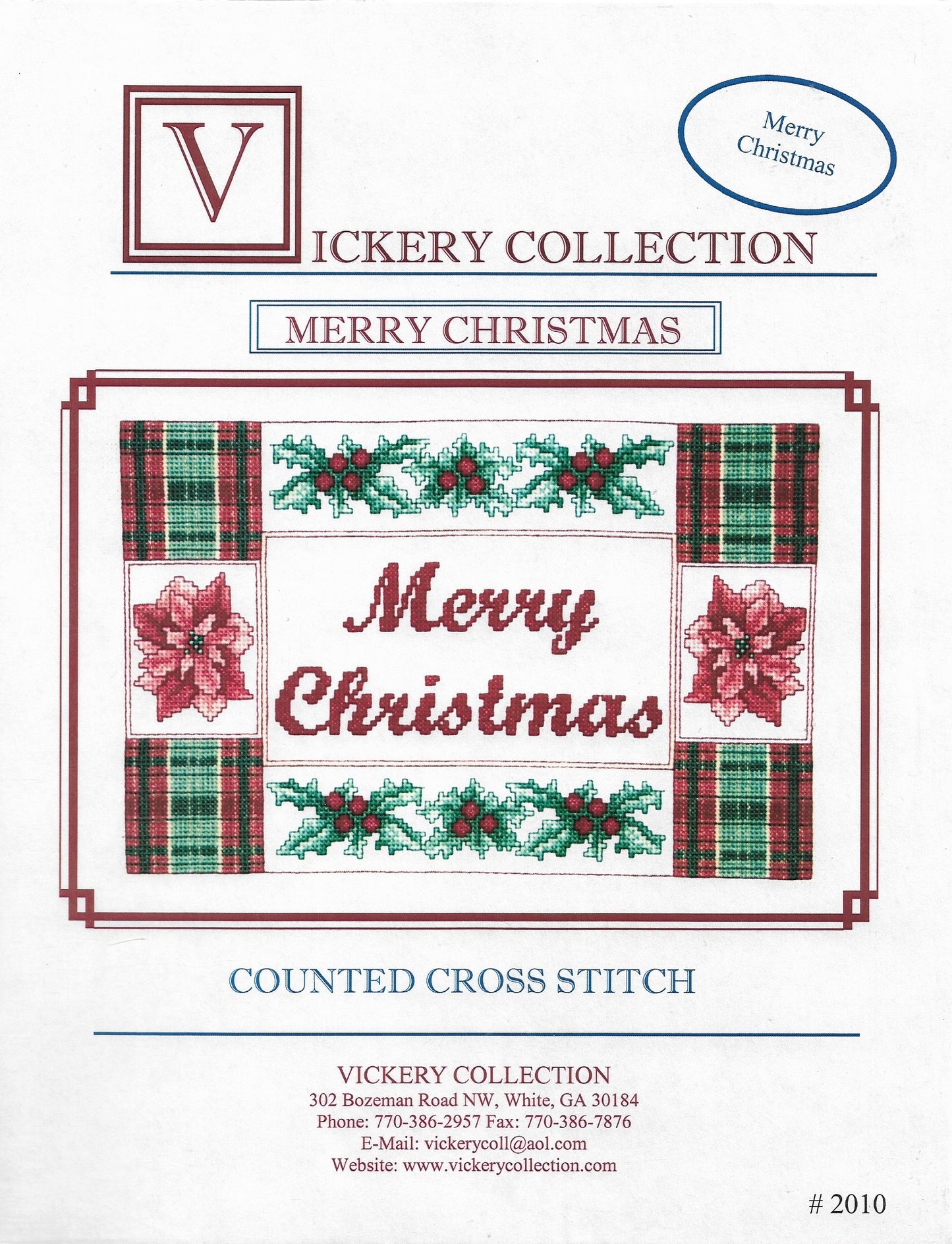 Vickery Merry Christmas 2010 cross stitch pattern