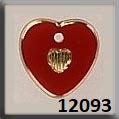 Mill Hill 12093 Small engraved Heart Red/Gold