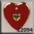 Mill Hill 12094 Medium engraved Heart Red/Gold