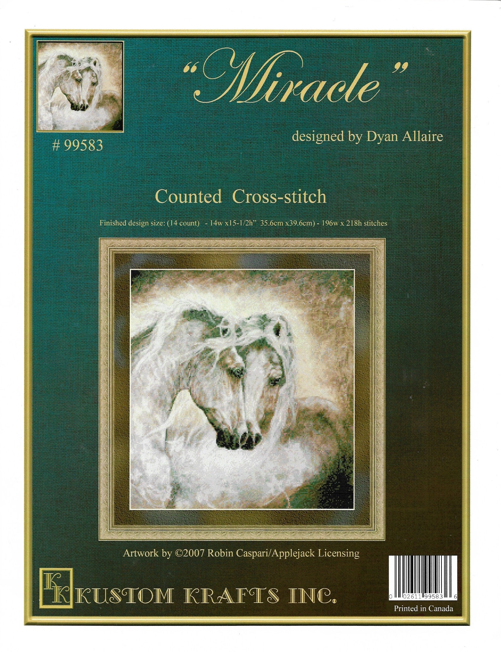 Kustom Krafts Miracle 99583 horse cross stitch pattern