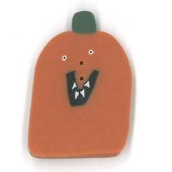 Just Another Button Company Toothy Mouth Pumpkin, MM1007 clay 2-hole button