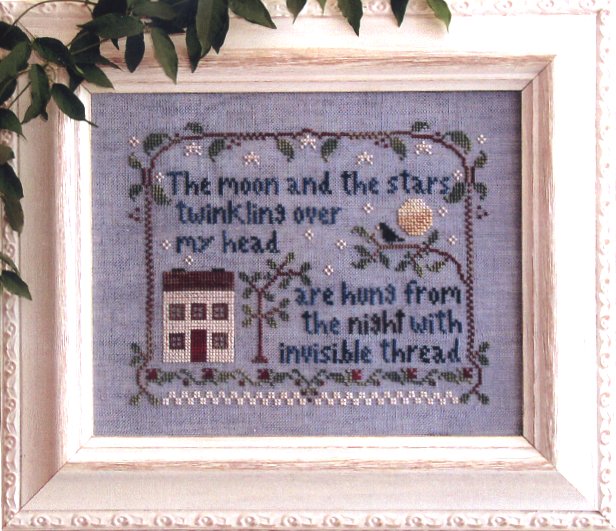 Little House Needleworks Moon and stars cross stitch pattern