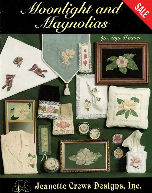 Jeanette Crews Moonlight and Magnolias 1192 flower cross stitch pattern