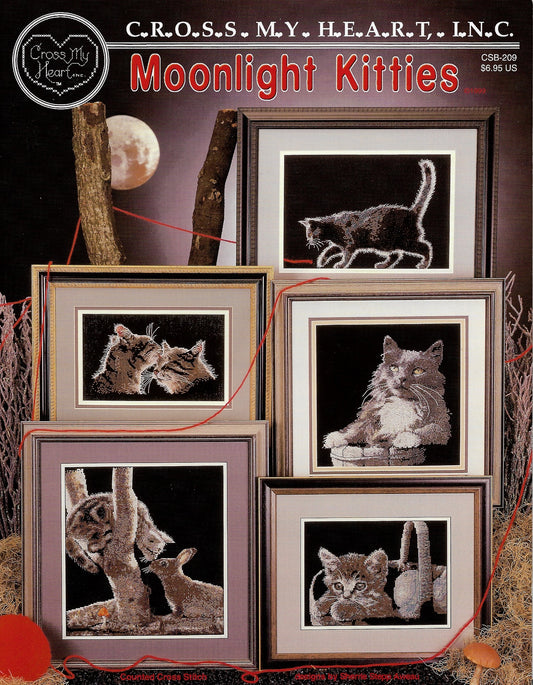 Cross My Heart Moonlight Kitties CSB-209 cat cross stitch pattern