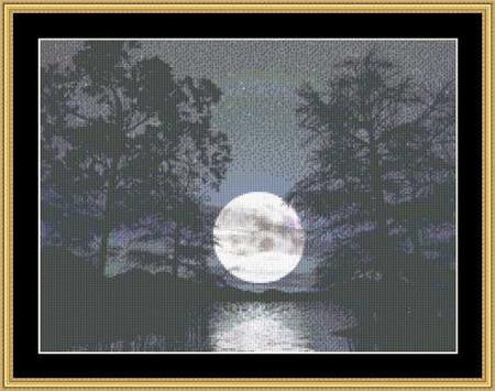 Mystic stitch Moon shadow cross stitch pattern