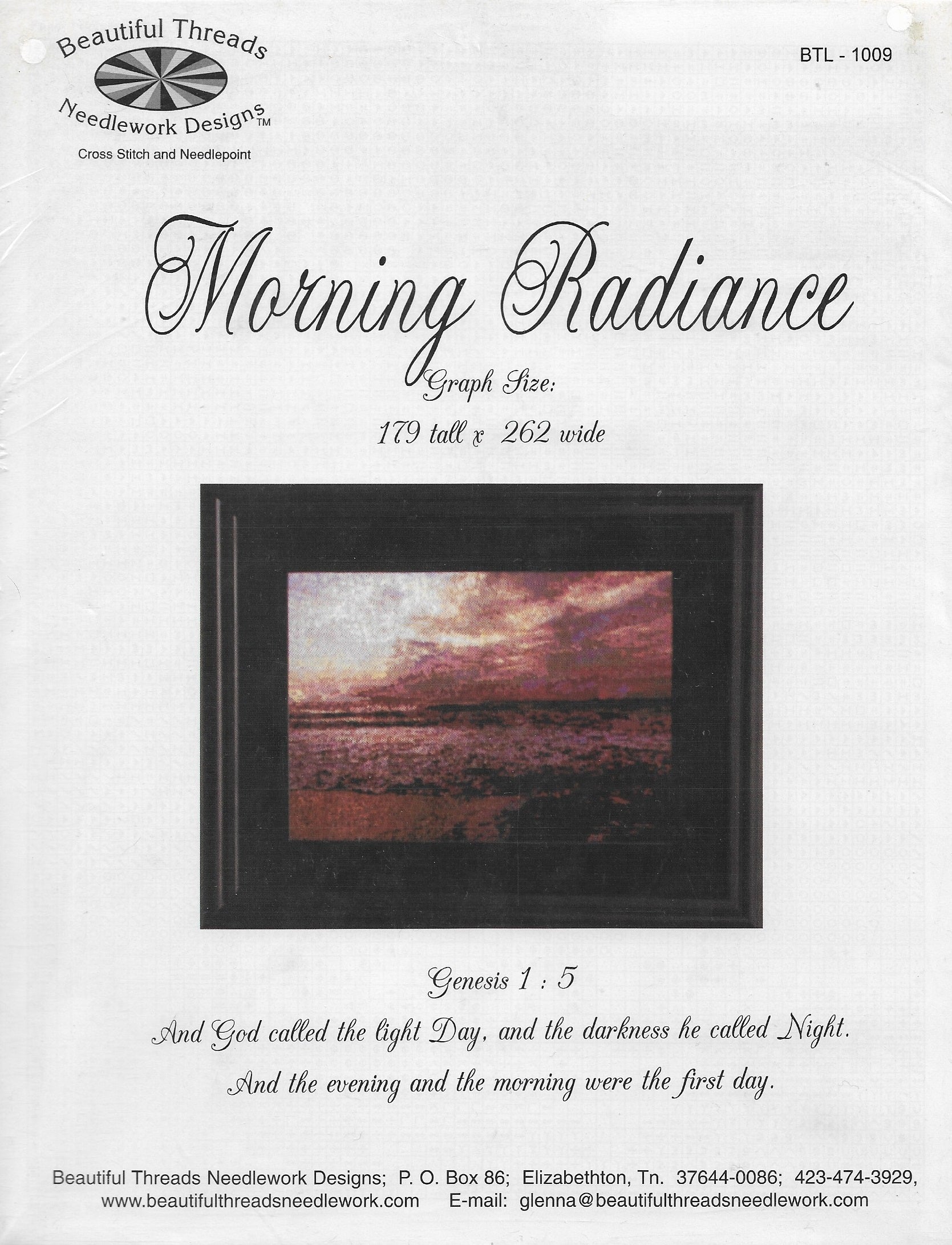 Beautiful Threads Morning Radiance cross stitch pattern