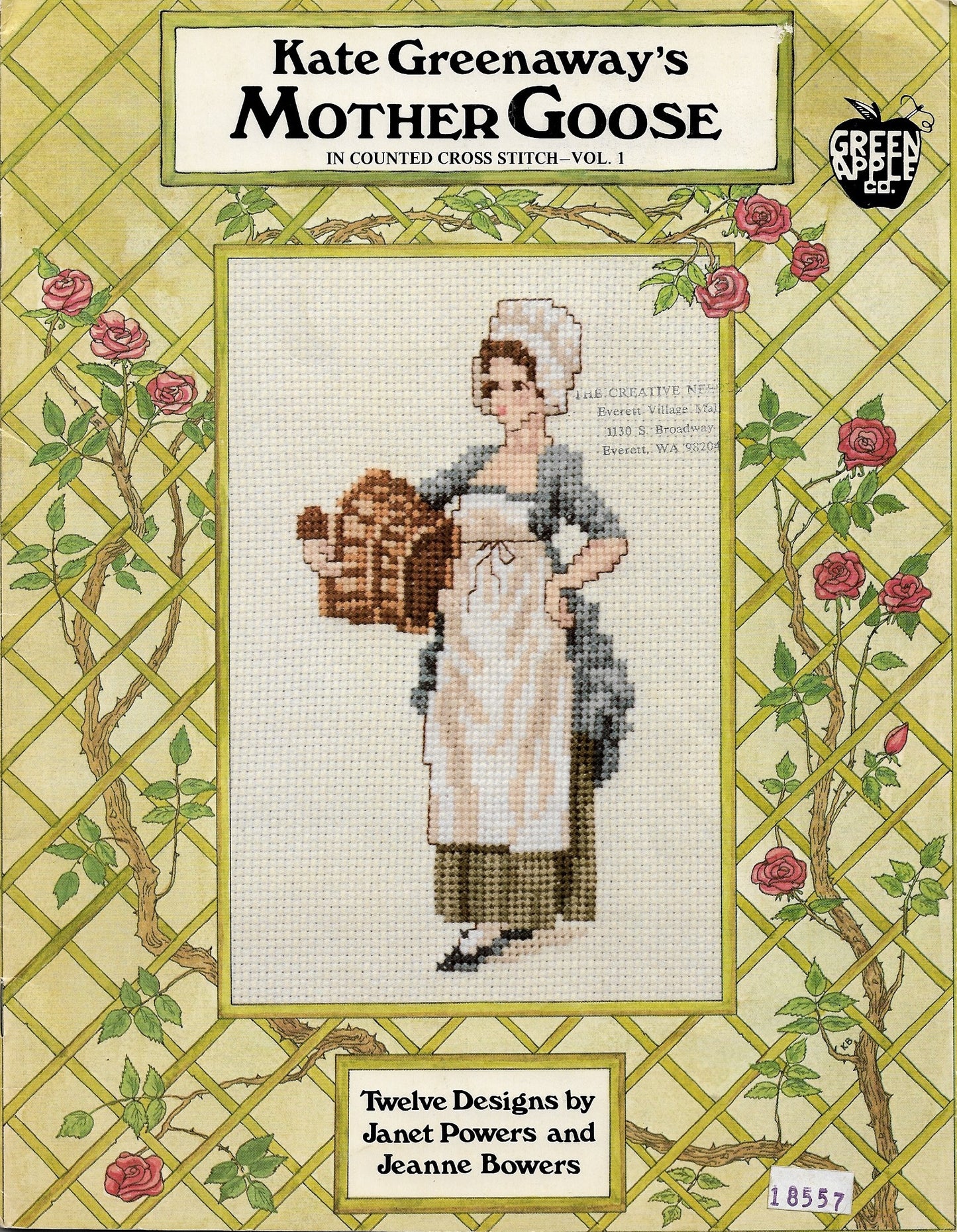 Green Apple Mother Goose childrens fable cross stitch pattern
