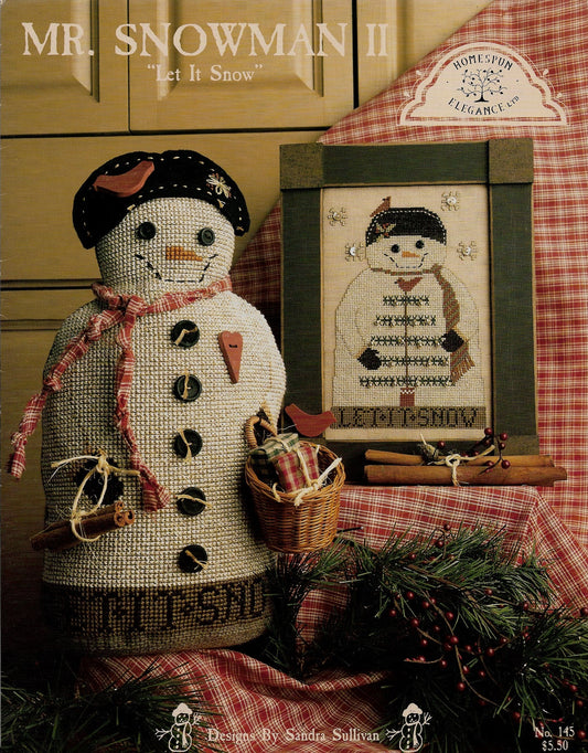 Homespun Elegance Mr. Snowman II cross stitch pattern