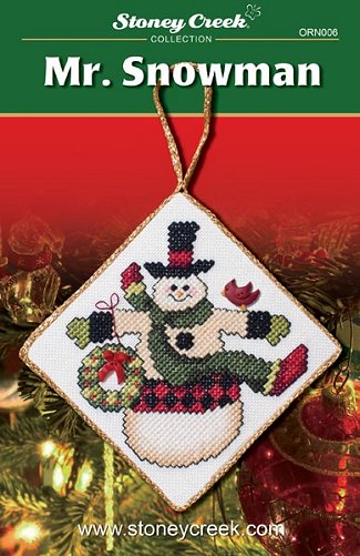 Stoney Creek Mr. Snowman ORN006 christmas ornament ross stitch pattern
