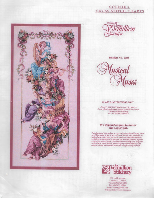 Vermillion Stitchery Musical Notes cross stitch pattern