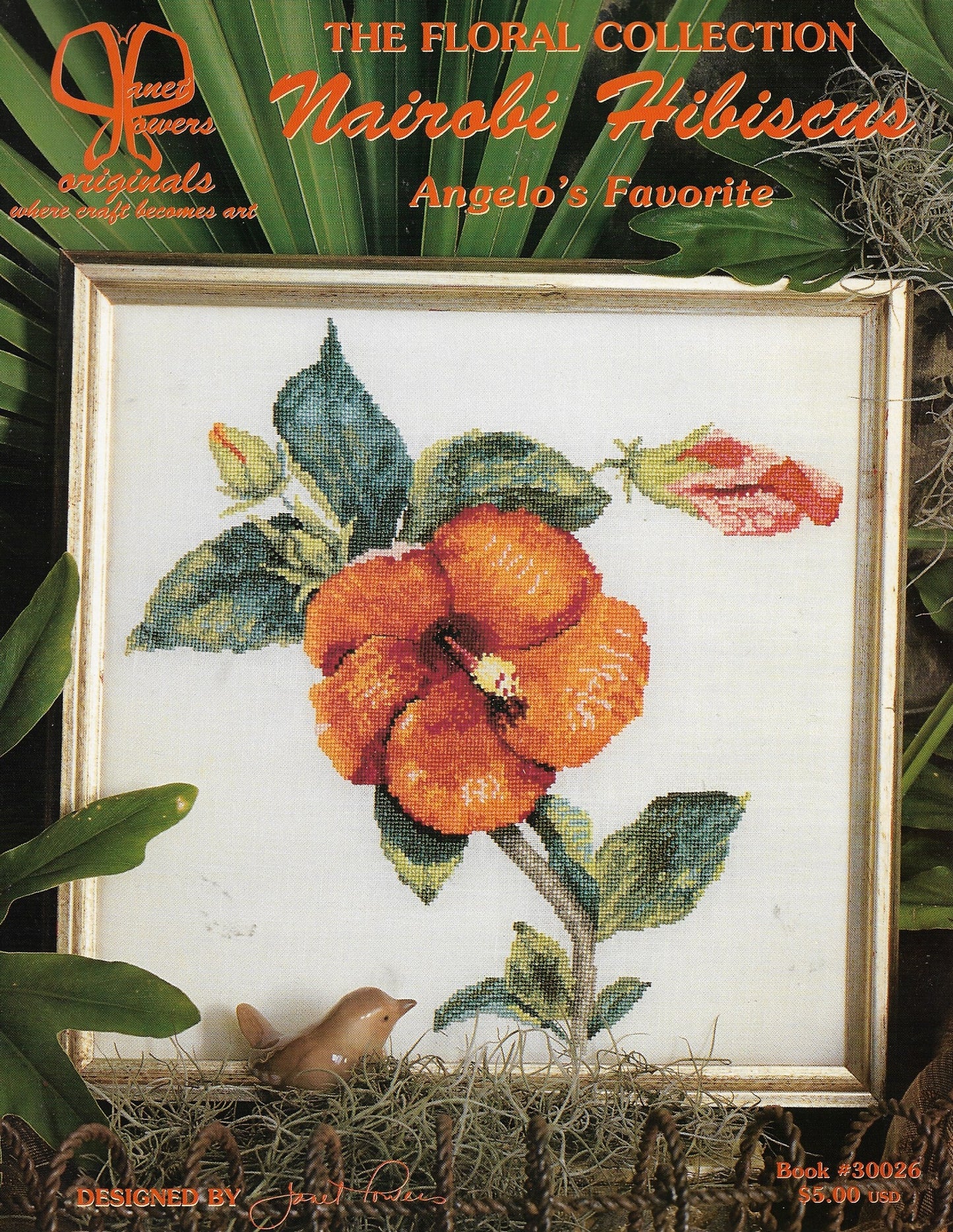 Janet Powers Nairobi Hibiscus 30026 flower cross stitch pattern