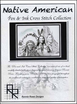 Ronnie Rowe Native American  Pen & Ink cross stitch pattern