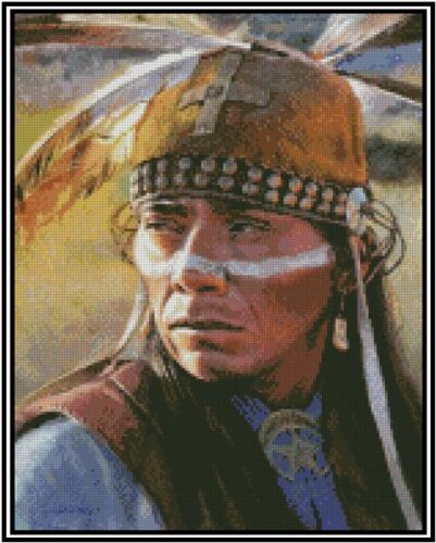 Valentina's Native American Indian Portrait cross stitch pattern