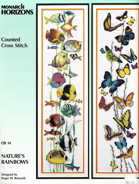 Monarch Horizons Nature's Rainbows CB14 fish butterfly cross stitch pattern