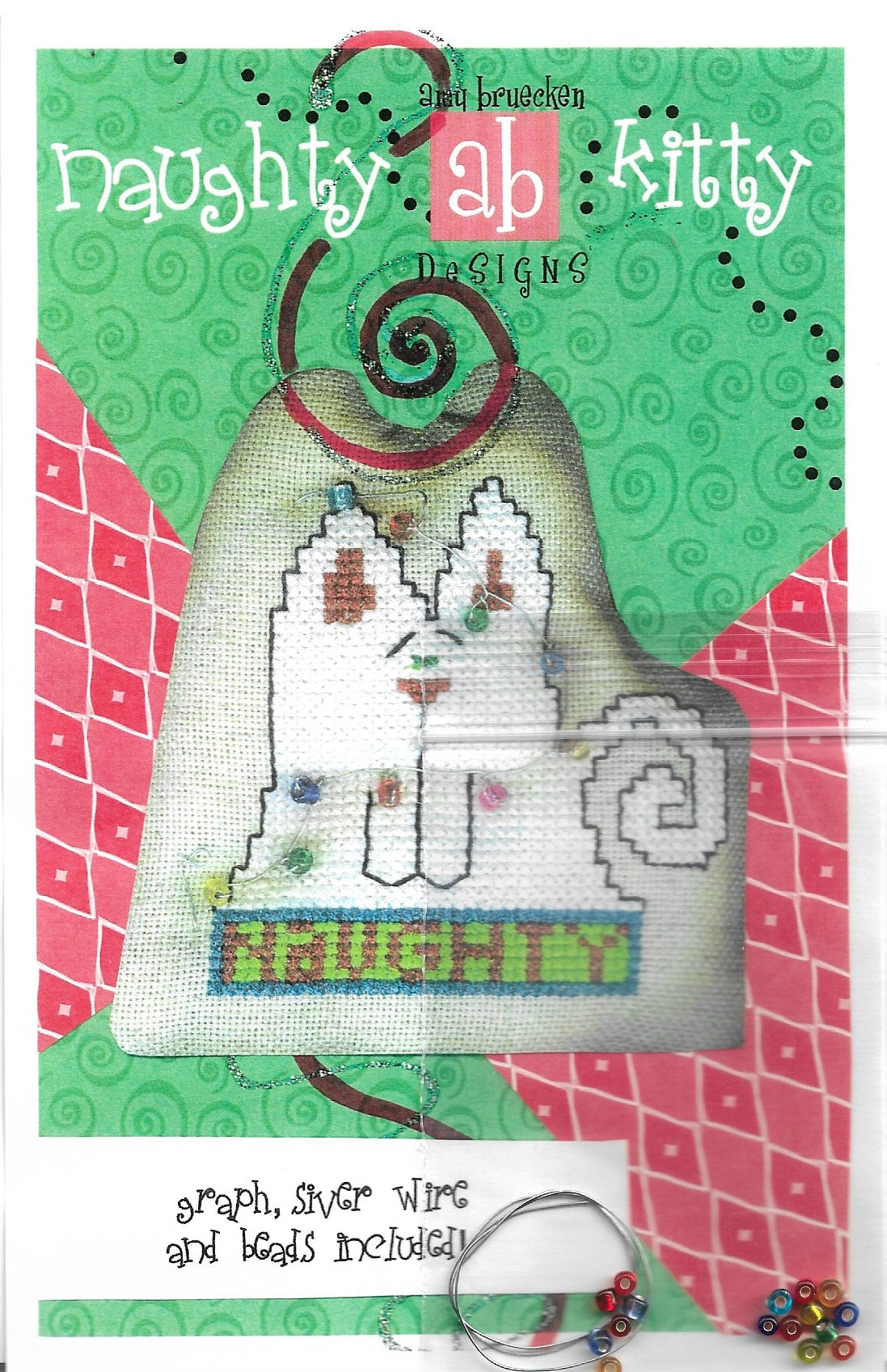 Amy Bruecken Naughty Kitty Ornament cross stitch pattern