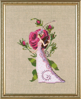 Nora Corbett Great Cabbage-Leaved Rose, NC301 cross stitch pattern