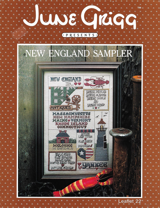 june Grigg New England Sampler 22 cross stitch sampler pattern