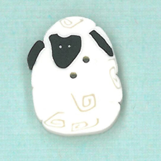 Just Another Button Company Nancy's Sheep, NH1055 clay button