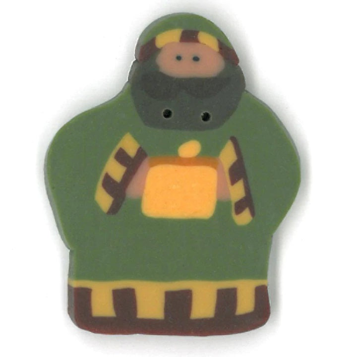 Just Another Button Company Green Wise Man NH1057 Buttons