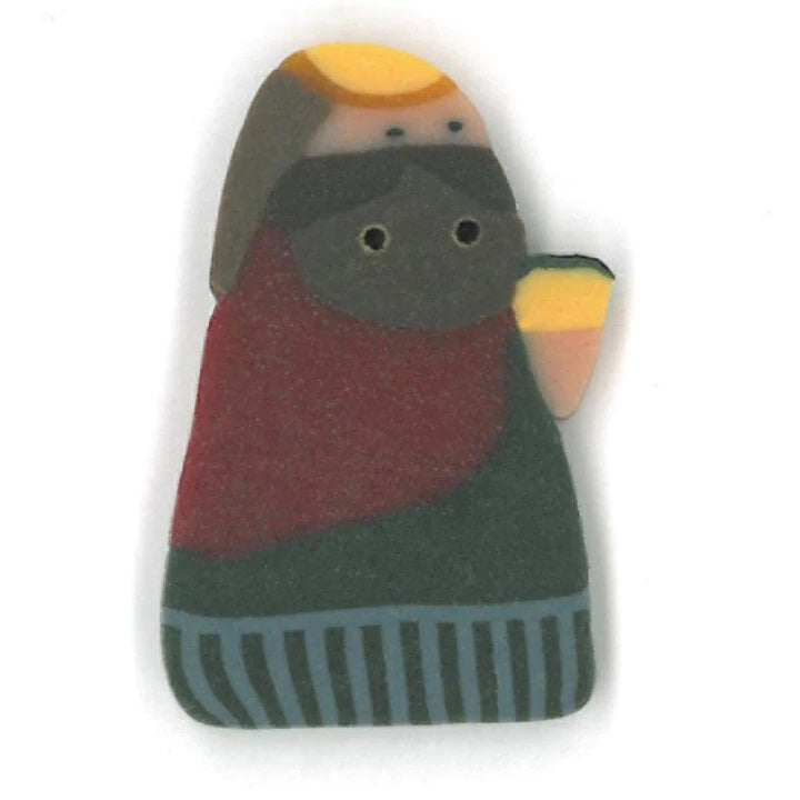 Just Another Button Company Red Wise Man NH1069 button