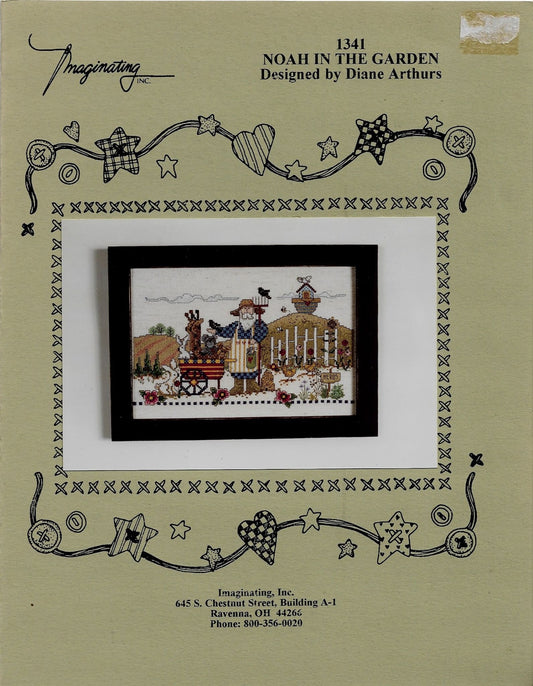 Imaginating Noah in the garden cross stitch pattern