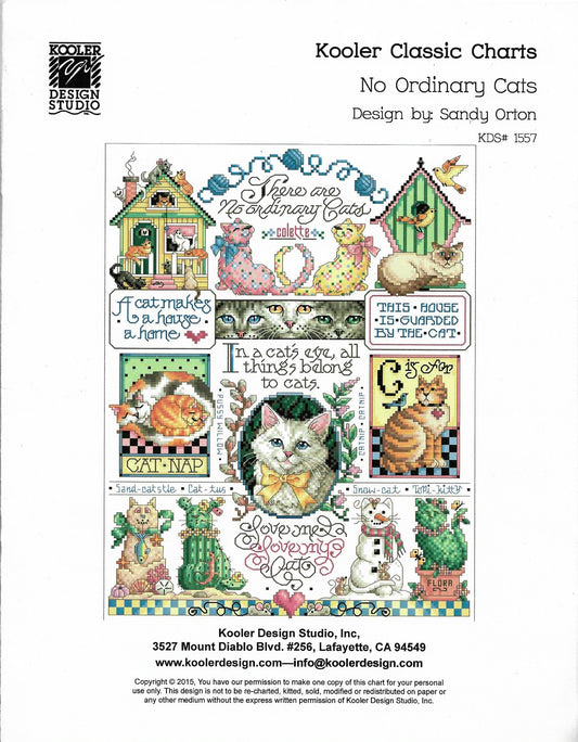 Kooler Design Studios No Ordinary Cats cross stitch pattern