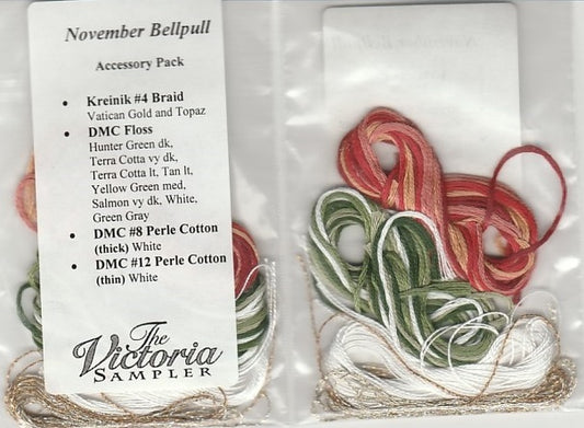 Victoria Sampler November Bellpull Embellishment Pack