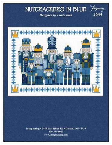 Imaginating Nutcrackers In Blue christmas cross stitch pattern