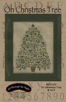 Folk Art Designs All through the night Oh Christmas Tree CS1303 cross stitch pattern
