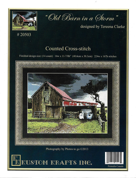 Kustom Kraft Old Barn in a Storm 20503 cross stitch pattern