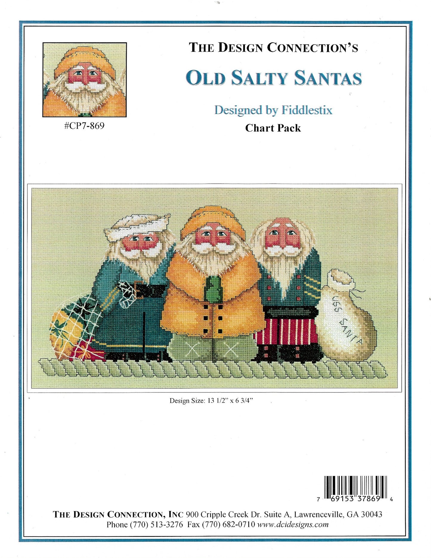 Design Connection Old Salty Santas cross stitch pattern