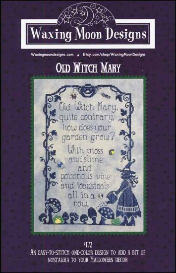 Waxing Moon Designs Old Witch Mary cross stitch pattern