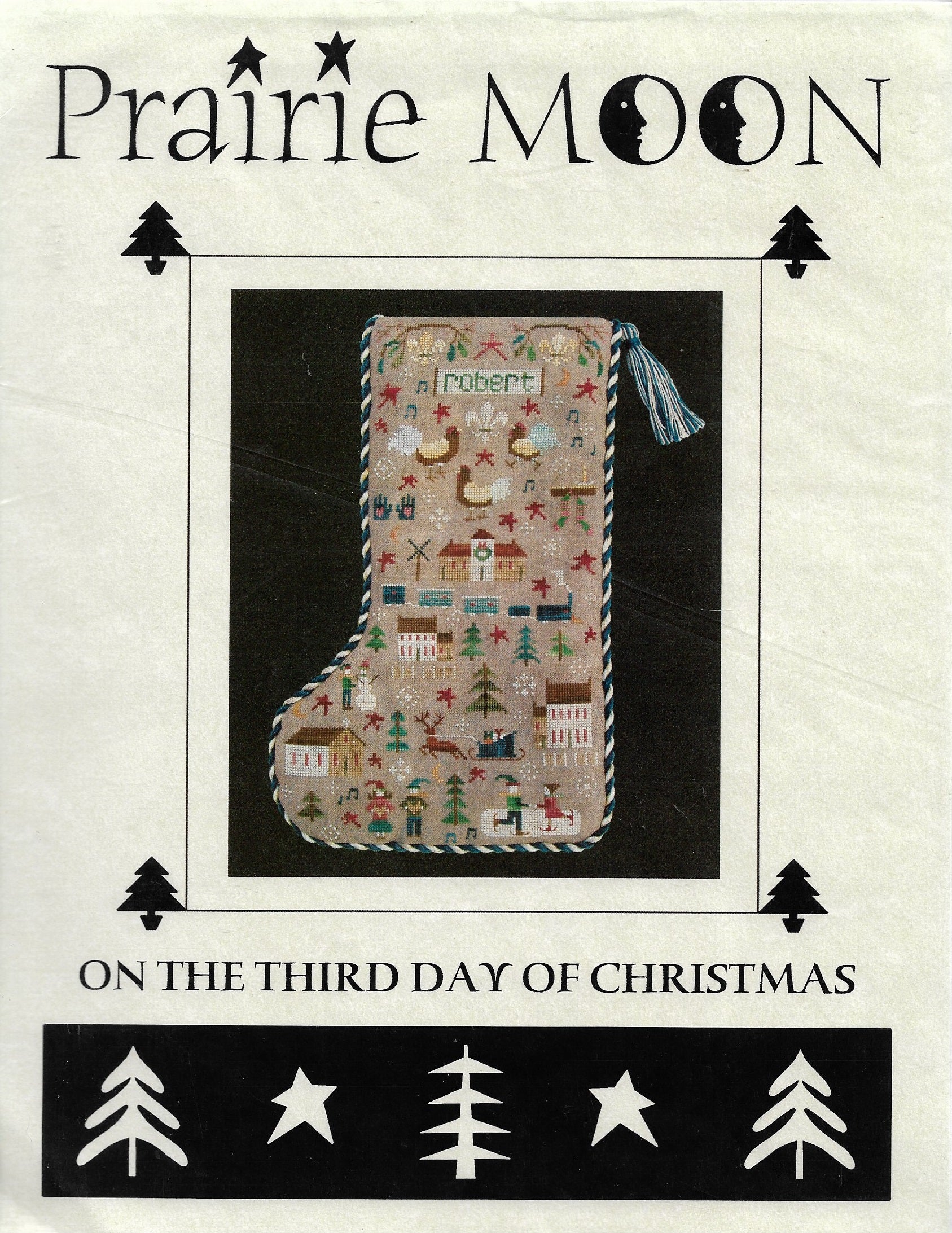 Prairie Moon On the third day of christmas cross stitch pattern