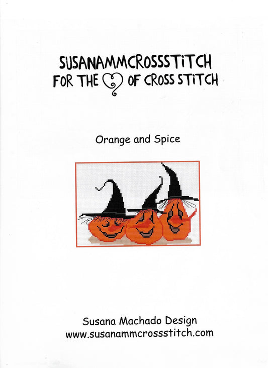 Susana Machado orange and Spice Halloween cross stitch pattern