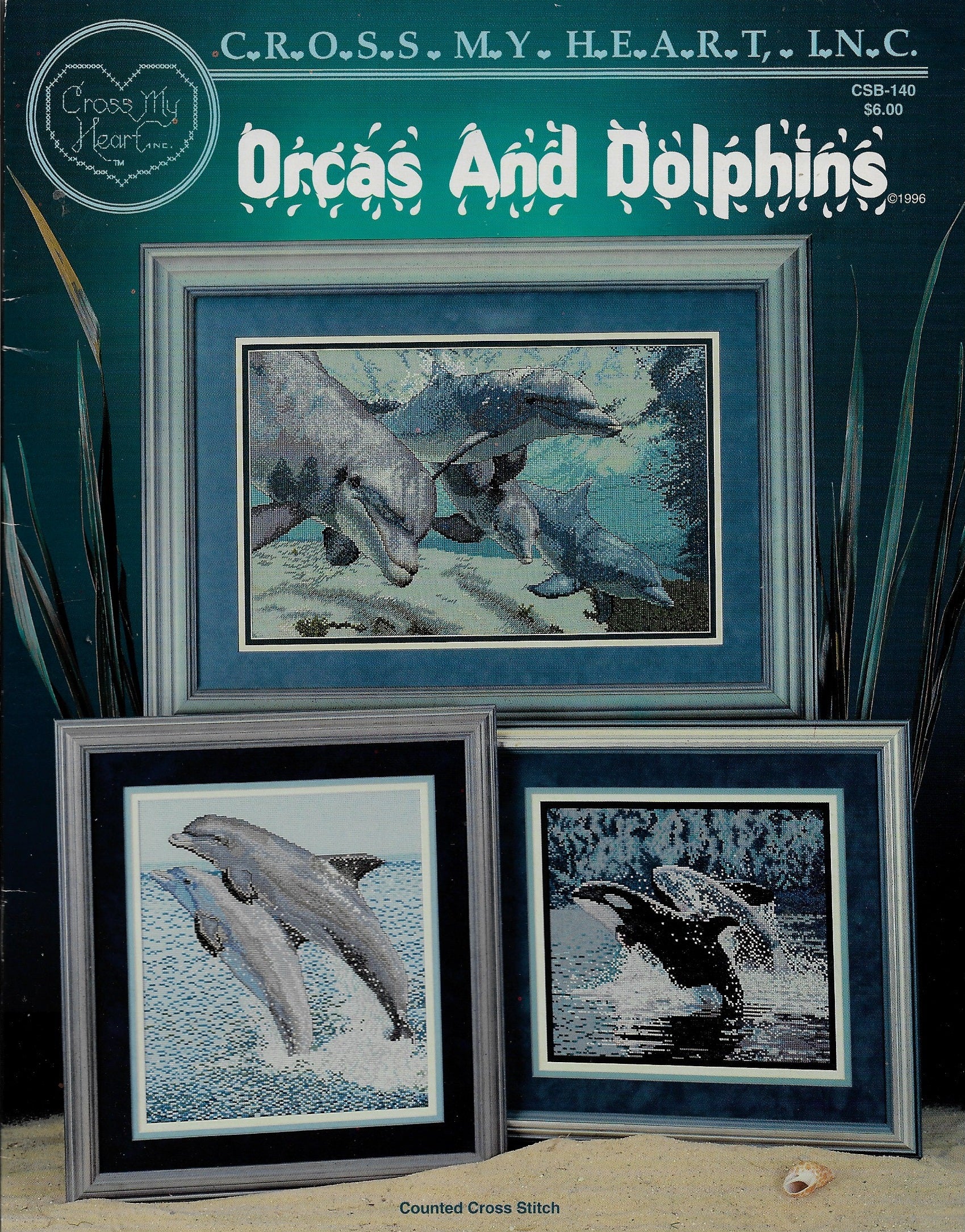 Cross My Heart Orcas and Dolphins cross stitch pattern