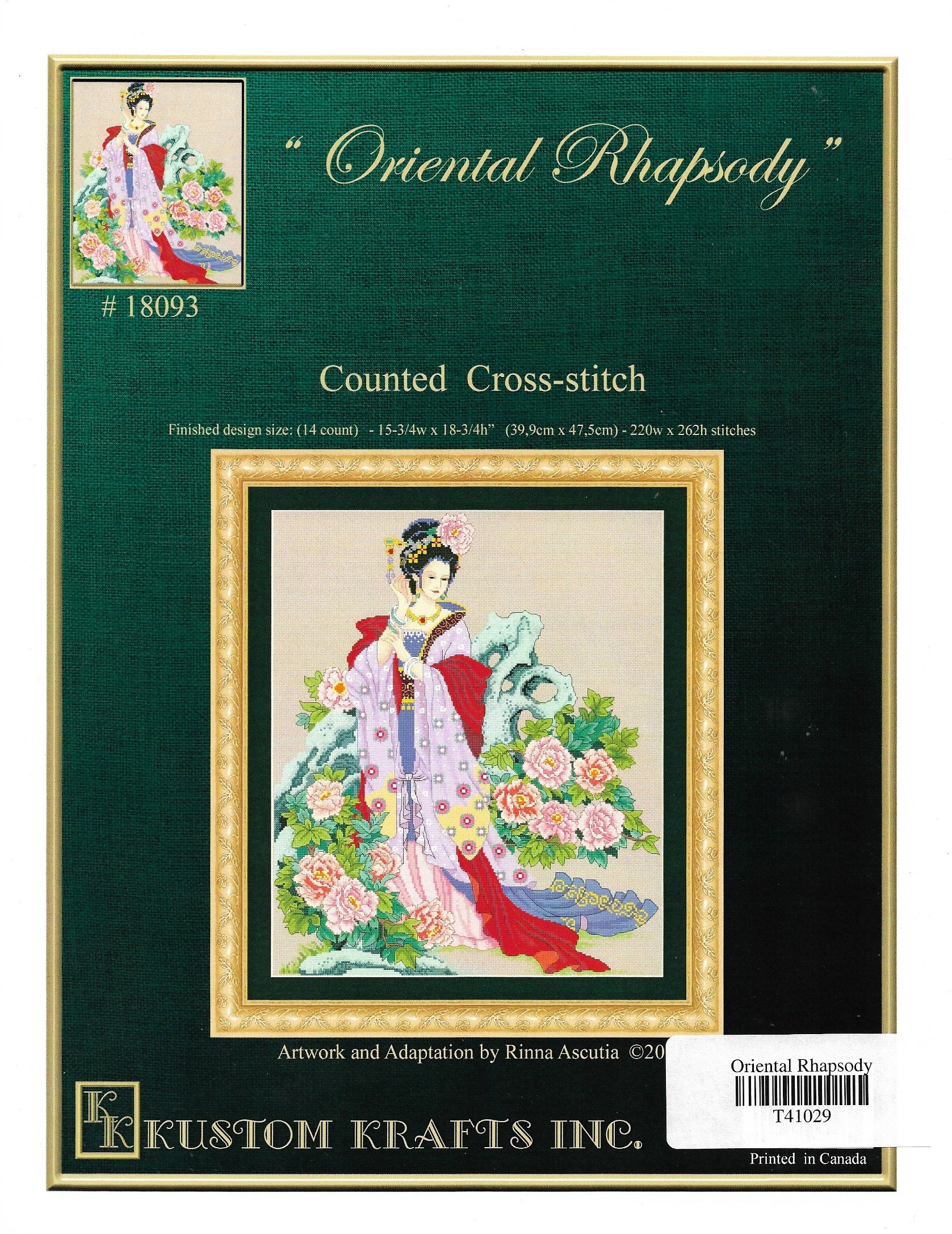 Kustom Krafts Oriental Rhapsody 18093 asian geisha cross stitch pattern