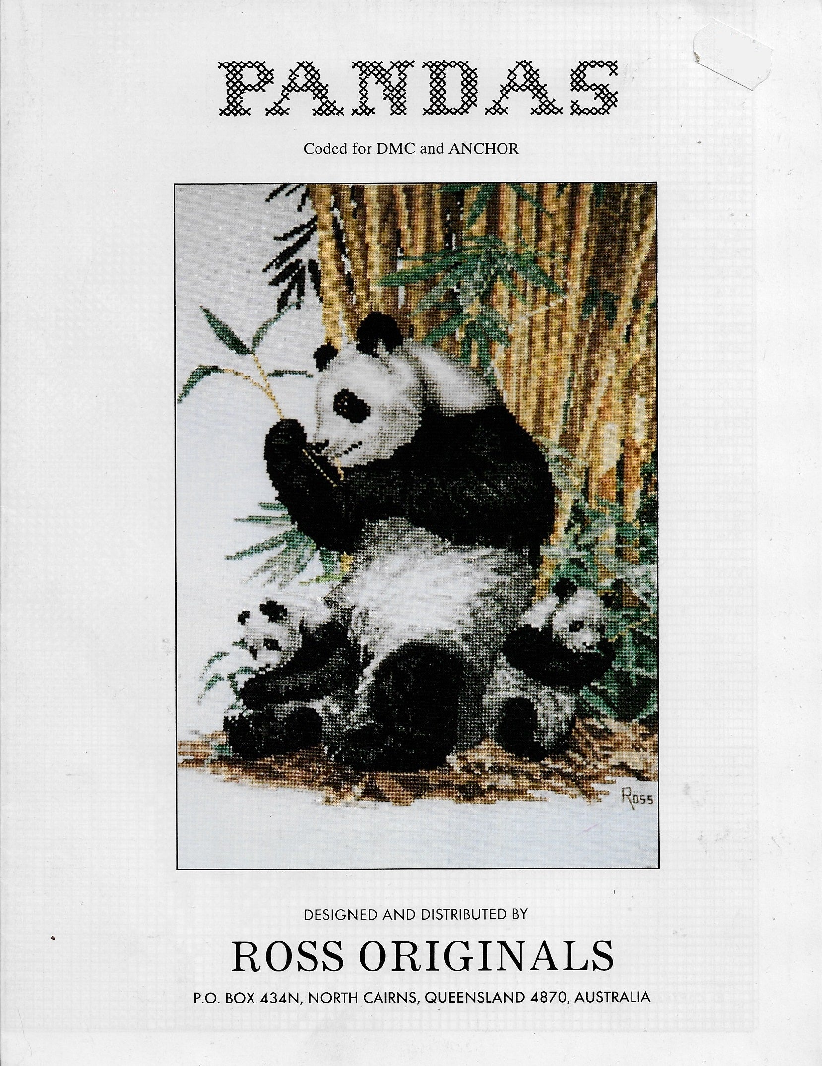 Ross Originals Panda cross stitch pattern