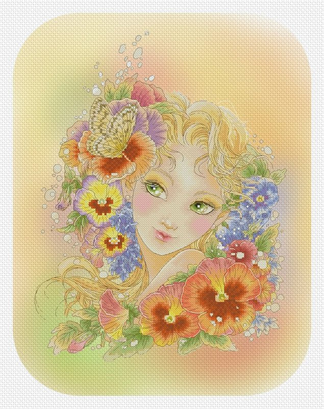 Lena LawsonPansy by Mitzi Sato-Wiuff cross stitch pattern