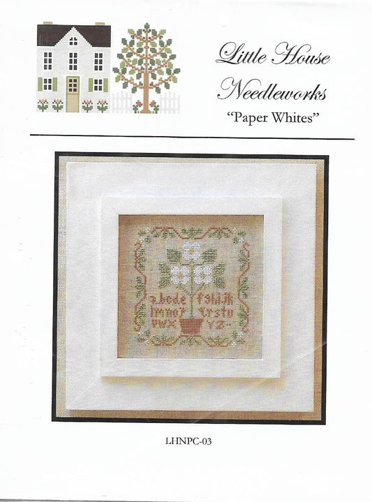 Little House Needlework Paper Whites cross stitch pattern