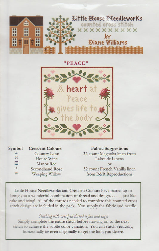 Little House Needleworks Peace cross stitch pattern