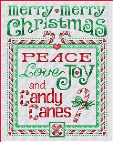 Sue Hillis Peace and Candy Canes L410 christmas cross stitch pattern